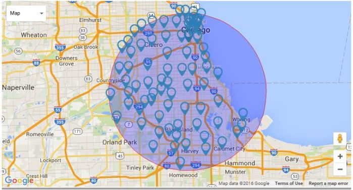 j m towing services chicago service area map